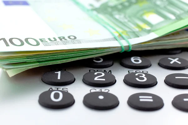 Euro Notes with calculator — Stock Photo, Image