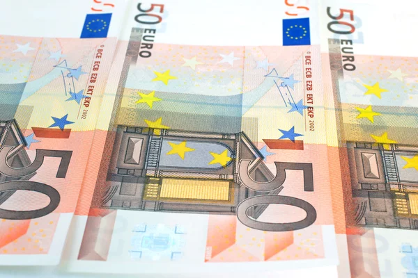 Fifty euro notes background — Stock Photo, Image