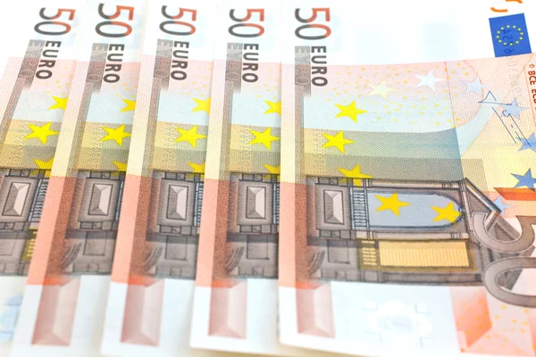 Cinquante billets en euros fond — Photo