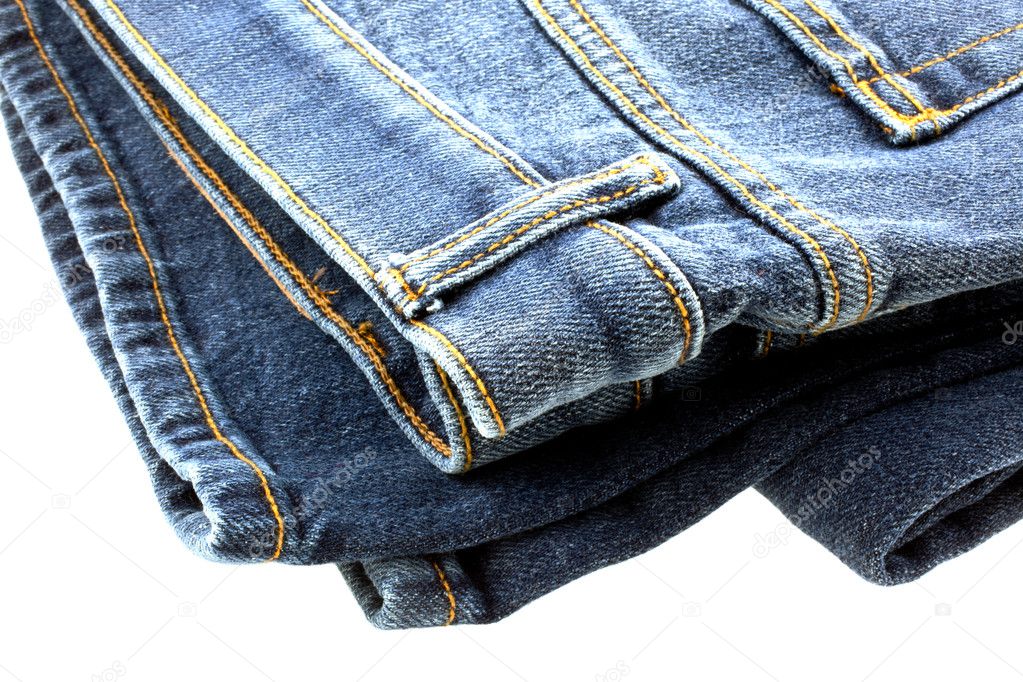 Blue denim jeans on white background — Stock Photo © dvoevnore #2292132