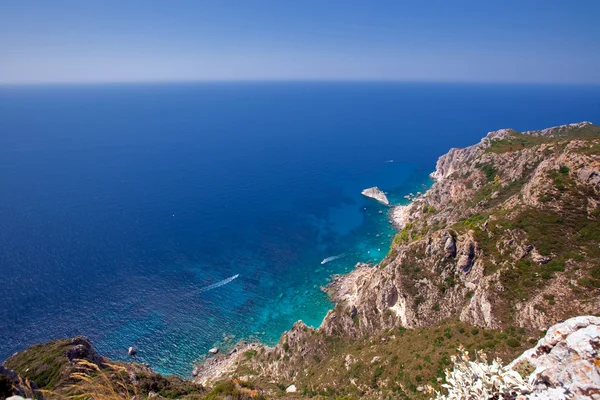 Zee landschap. weergave van kerkira eiland — Stockfoto