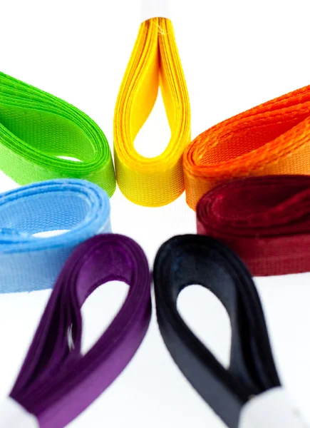 Seven colored ribbons — Stock Photo, Image