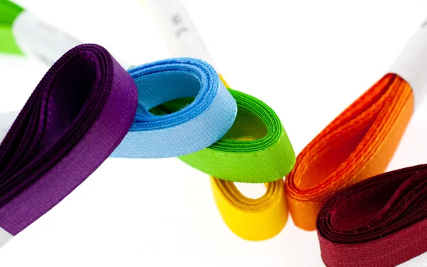 Six colored ribbons — Stock Photo, Image