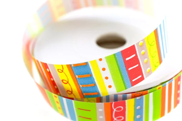 Color striped ribbon spool — Stock Photo, Image