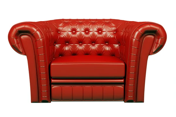 Красное кожаное кресло — стоковое фото
