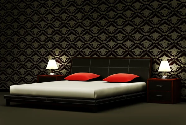 Спальня 3d візуалізації — стокове фото