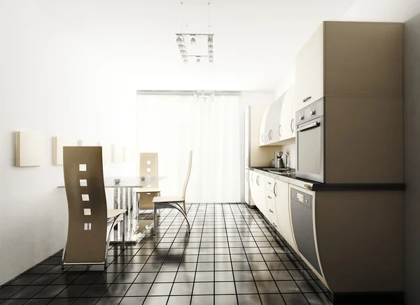 Moderne keuken 3d render — Stockfoto