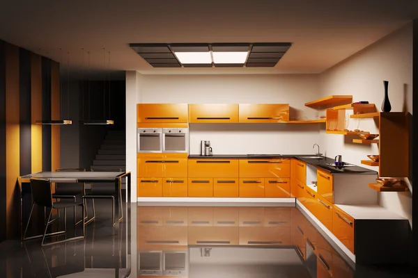 Интерьер кухни 3d — стоковое фото