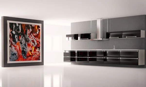 Keuken interieur 3d — Stockfoto