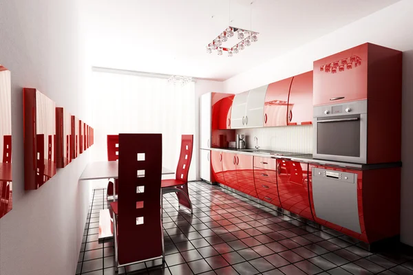 Cozinha 3d render — Fotografia de Stock