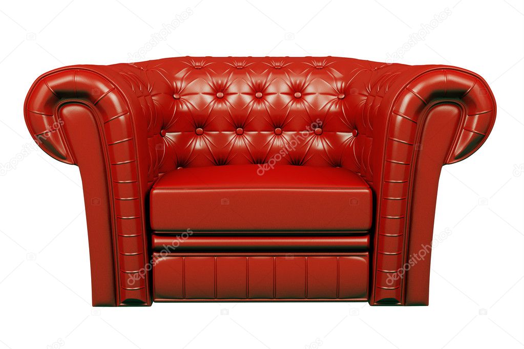 Red Leather Armchair 3d Royalty Free, Red Leather Arm Chair