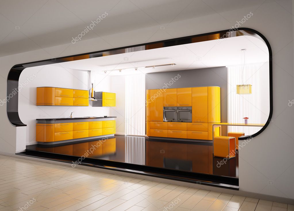 Narancs szürke konyha 3d — stock fotó © scovad #2269500