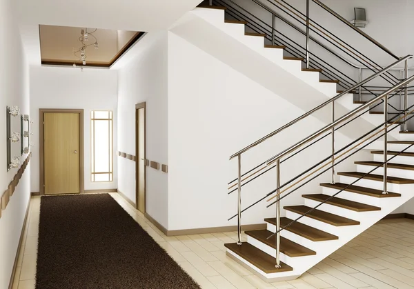 Інтер'єр зі сходами 3d — стокове фото