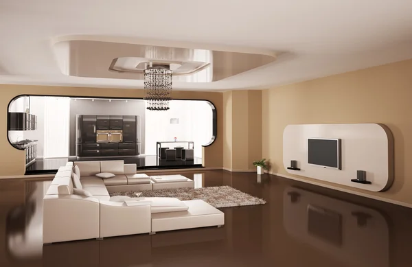 Interior del apartamento 3d render — Foto de Stock