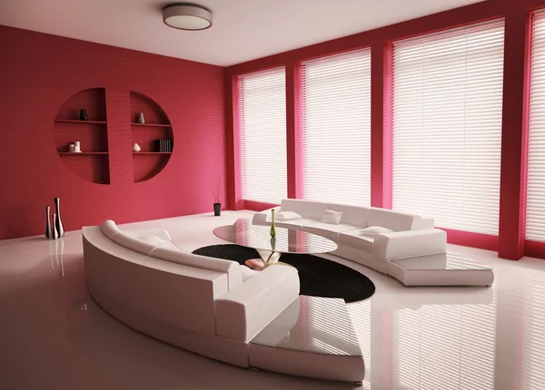 Ruang tamu interior 3d render — Stok Foto