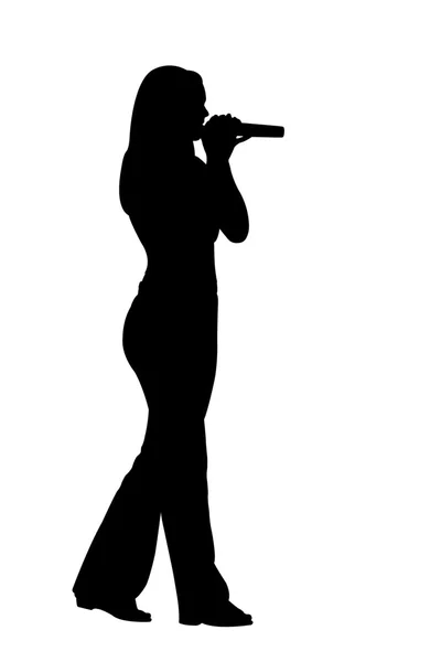 Cantante di silhouette — Foto Stock
