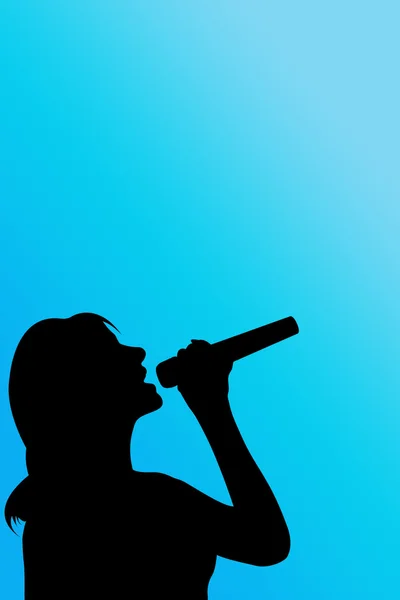 Silhouette énekes — Stock Fotó