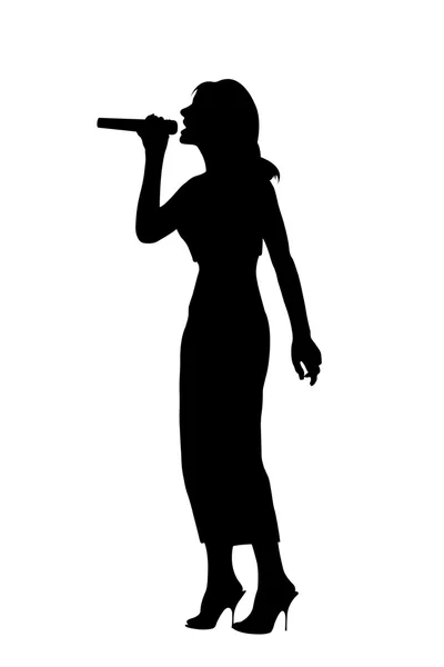 Silhouette cantante donna — Foto Stock