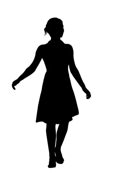 Frauensilhouette mit Schneideweg — Stockfoto