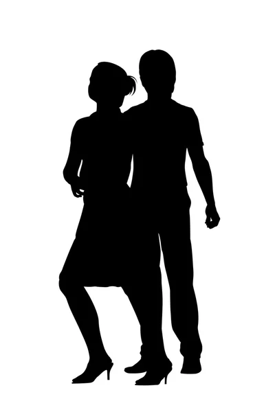 Couple silhouette with clipping path — Stock Photo, Image