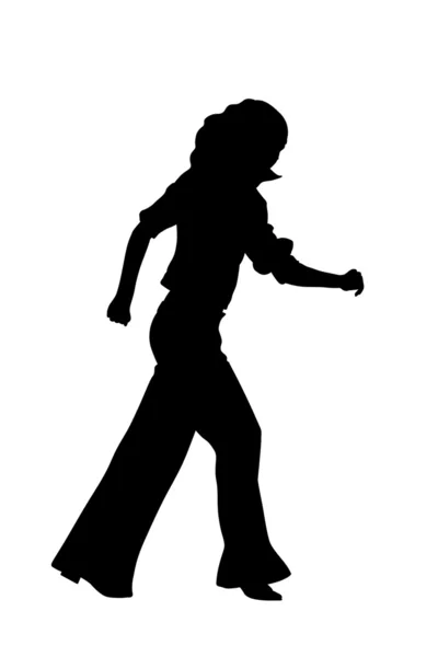 Περπάτημα γυναίκα σιλουέτα — Φωτογραφία Αρχείου