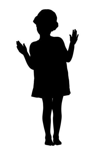 Silhouette bambino con percorso di ritaglio — Foto Stock