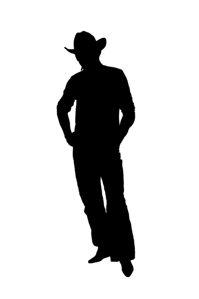 Silhouet cowboy — Stockfoto