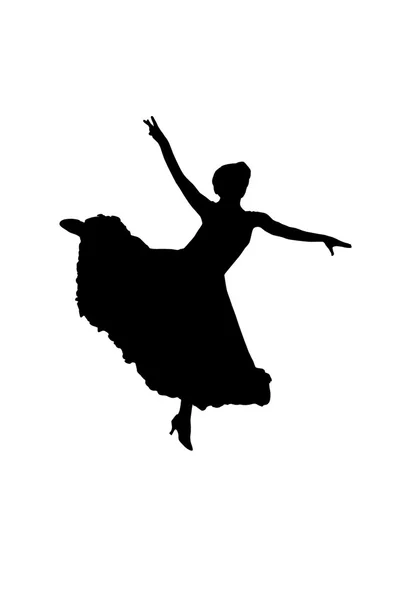 Silhouet dansende vrouw — Stockfoto