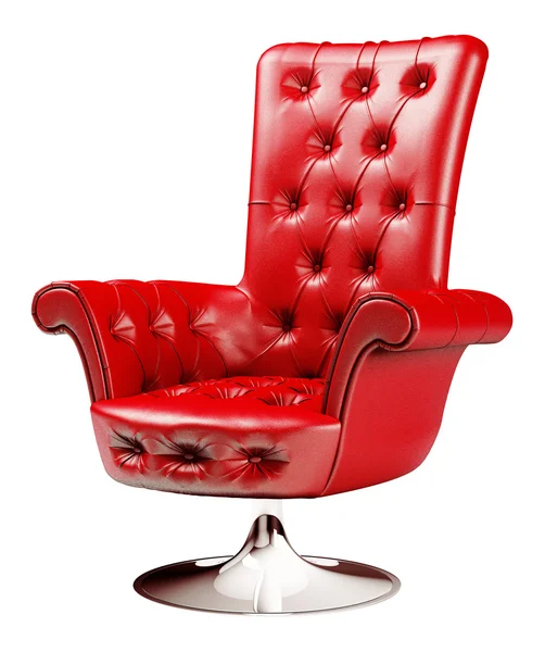Red armchair with clipping path 3d — Stock Photo, Image