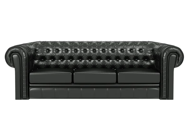 Canapé en cuir noir 3d — Photo