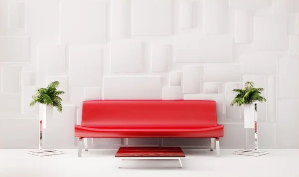 Sofá vermelho 3d render — Fotografia de Stock