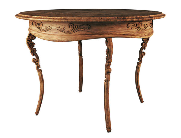 Round wooden Antique Table 3d