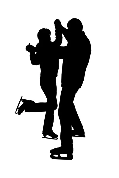 Silhouettes skating — Stock Photo, Image