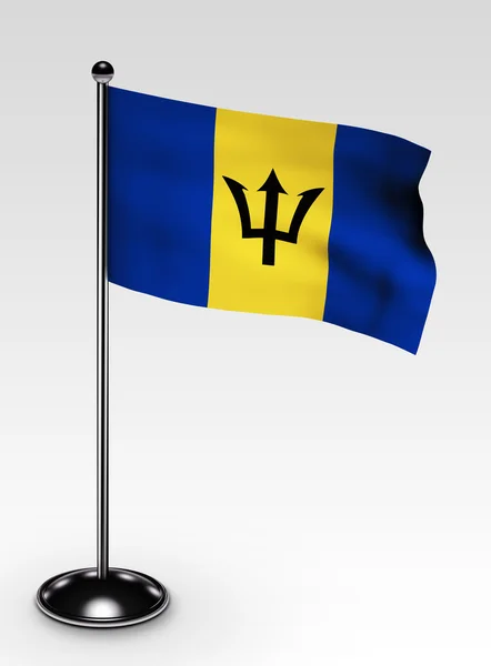 Piccolo percorso di ritaglio bandiera Barbados — Foto Stock