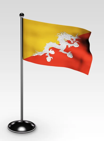 Μικρή διαδρομή αποκοπής σημαία Μπουτάν — Φωτογραφία Αρχείου