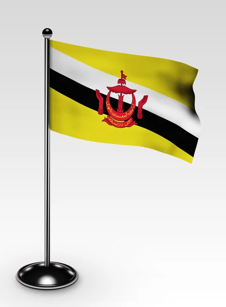 Små Bruneis flagga urklippsbana — Stockfoto