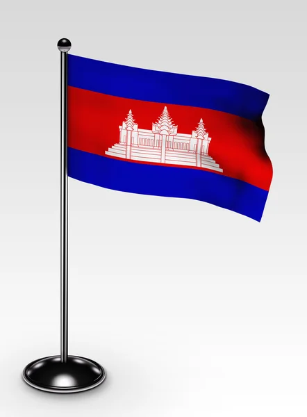 Küçük Kamboçya bayrağı kırpma yolu — Stok fotoğraf