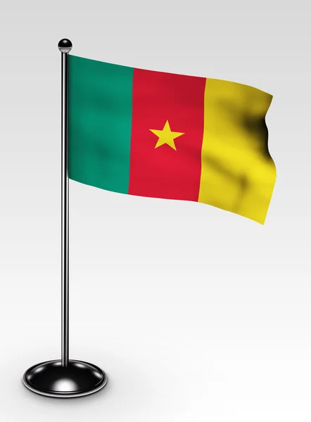 Küçük Kamerun bayrağı kırpma yolu — Stok fotoğraf