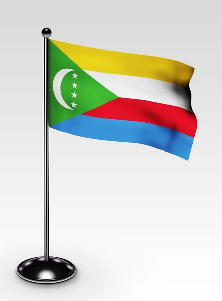 Mała ścieżka przycinająca flaga Komorów — Zdjęcie stockowe