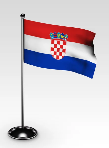 Pequena Croácia bandeira cortando caminho — Fotografia de Stock