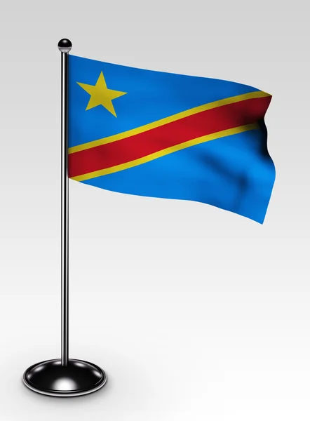 Pequeno Congo Kinshasa bandeira cortando caminho — Fotografia de Stock