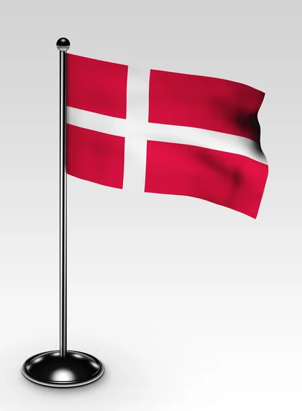 Μικρή διαδρομή αποκοπής σημαία Δανίας — Φωτογραφία Αρχείου