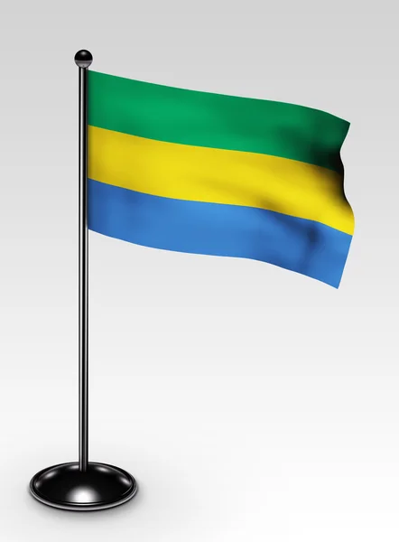 Pequeño camino de recorte de la bandera Gabón —  Fotos de Stock