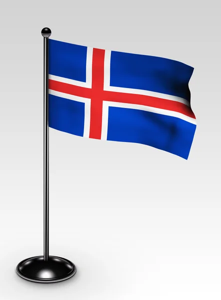 Pequeña ruta de recorte de bandera de Islandia —  Fotos de Stock