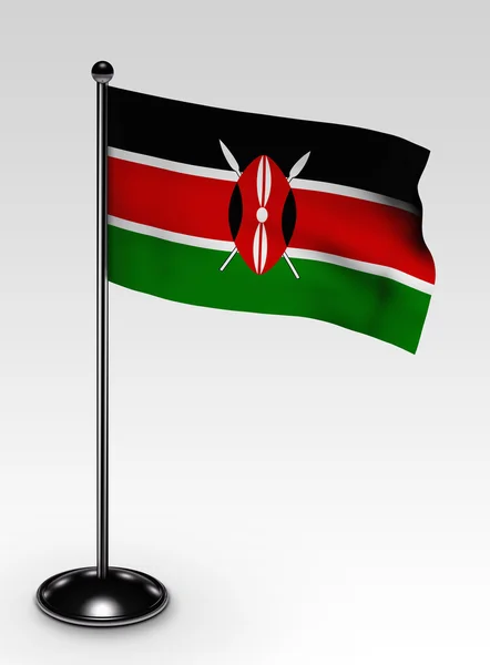 小肯尼亚国旗剪切路径 — 图库照片