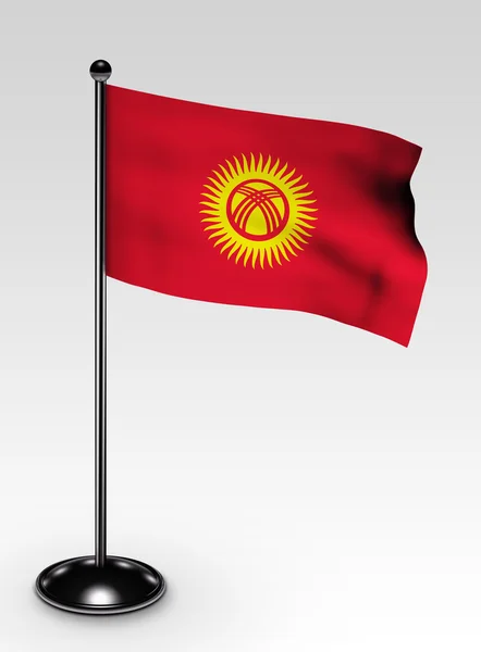 Small Kyrgyzstan flag clipping path — Stock Photo, Image