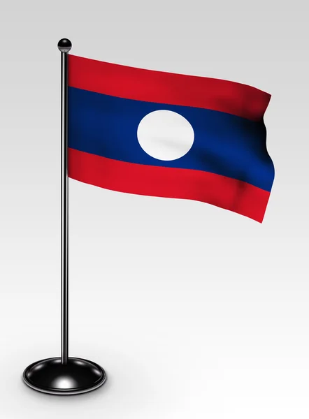 小老挝国旗剪切路径 — 图库照片