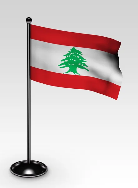 小黎巴嫩国旗剪切路径 — 图库照片