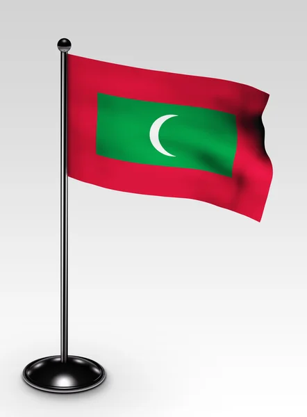 小马尔代夫国旗剪切路径 — 图库照片