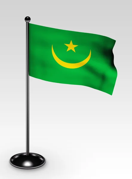 Petit drapeau mauritanien chemin de coupe — Photo